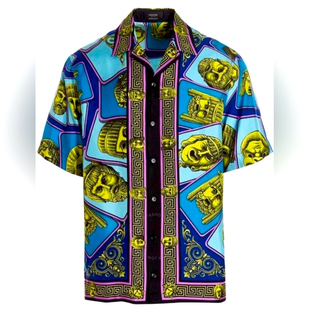 Turquoise Versace Silk Shirt